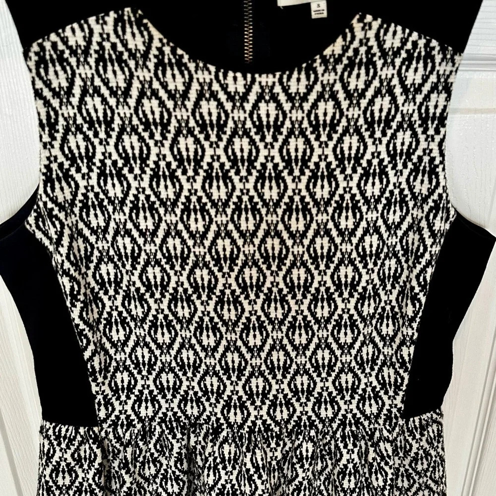 MADEWELL Afternoon Dress Diamond Jacquard Tribal Black White Sleeveless Sz Small - Picture 4 of 14